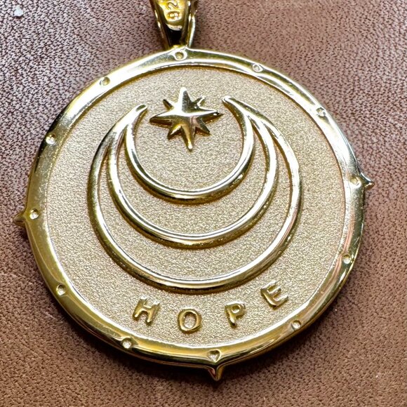 HOPE JW Original Pendant Coin - 14K Plated - Like NEW condition! - Picture 4 of 5